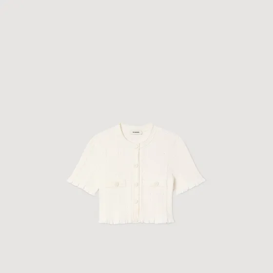 Áo len cardigan pointelle ngắn 2 Be