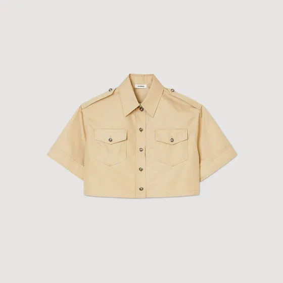 Áo sơ mi dáng crop 1 Be