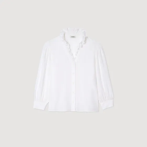 Áo sơ mi cổ bèo dài tay 2 Trắng