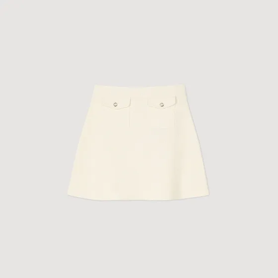 Chân váy ngắn dệt kim 38 Trắng Ecru