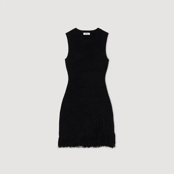 Đầm ngắn tua rua 36 Đen