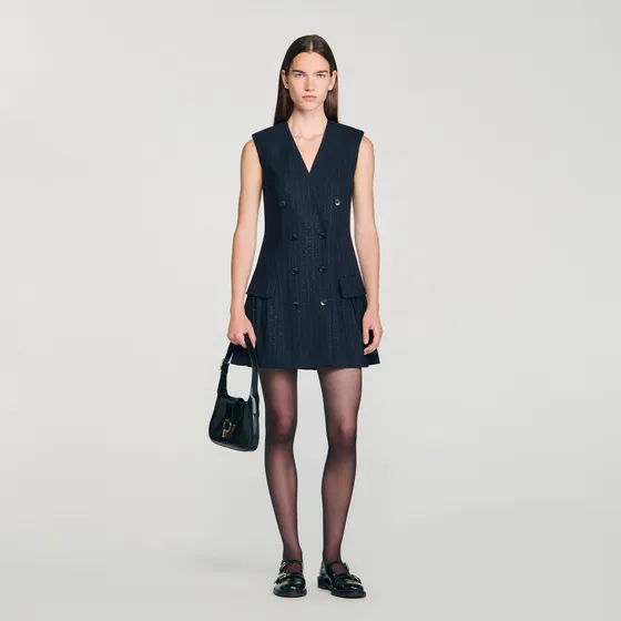 Đầm suit ngắn đính đá 38 Xanh Navy