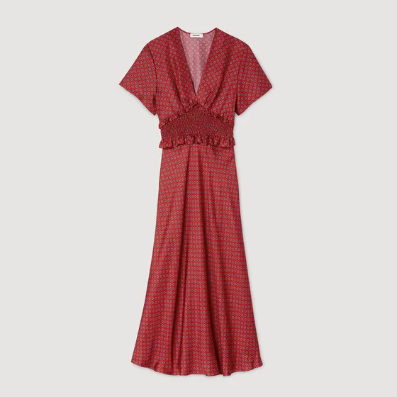 Đầm maxi họa tiết 36 Đỏ