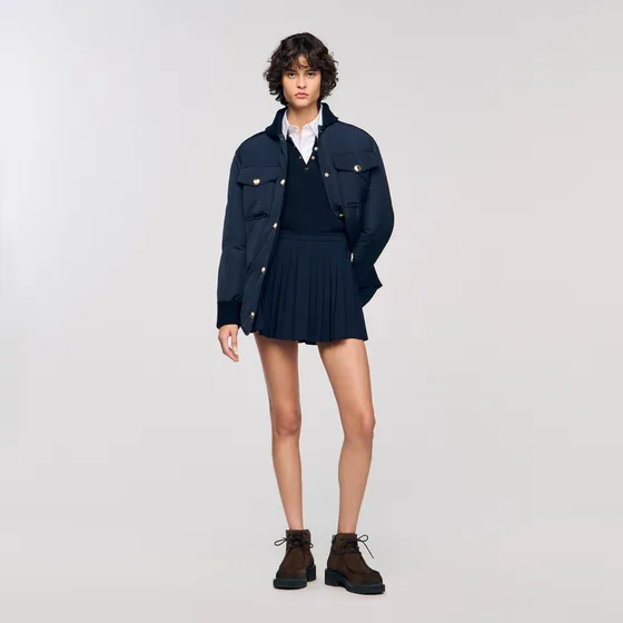 Đầm xếp ly 38 Xanh navy