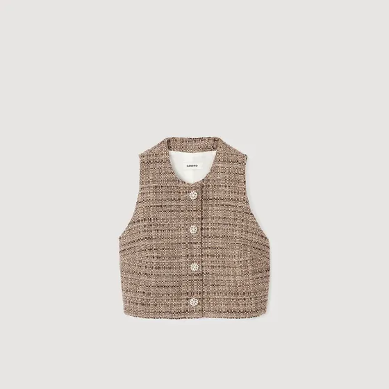 Áo gilet tweed 1 Nâu