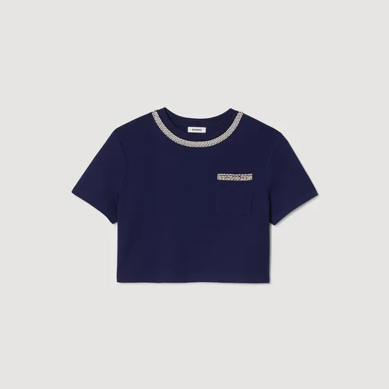 Áo phông đính đá 2 Xanh đen