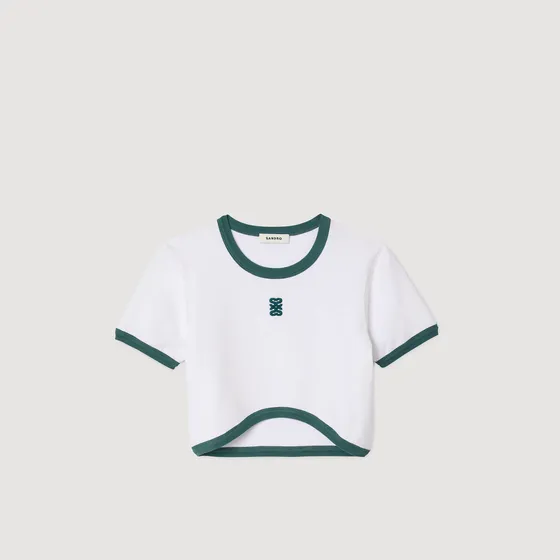 Áo thun dáng crop hai màu Ninon 310 Trắng