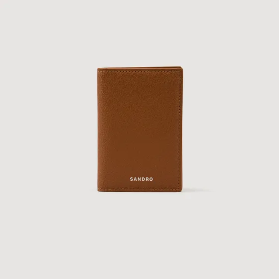 Ví đựng thẻ da Card Grain có thể gập lại TU Nâu