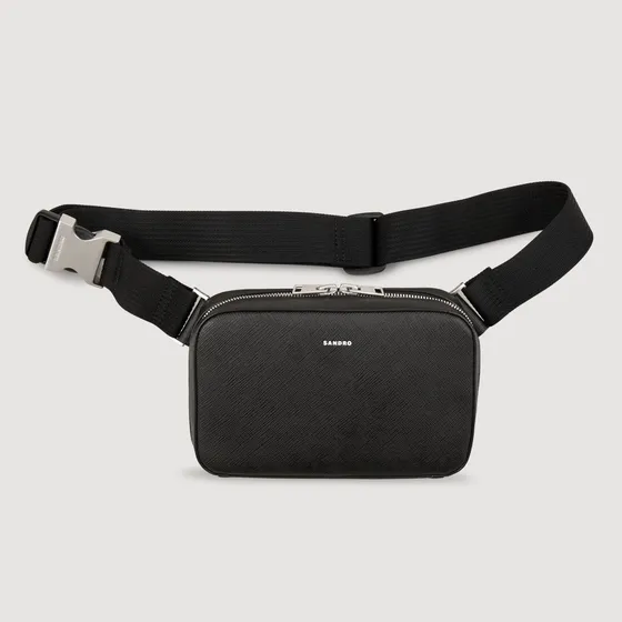 Túi da saffiano nhỏ TU Đen