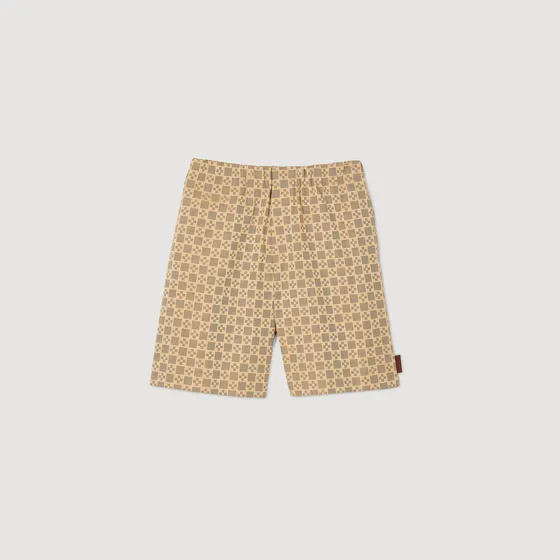 Quần short jacquard Square Cross M Nâu