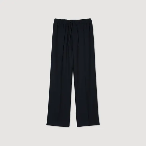 Quần ống rộng co giãn L Xanh navy