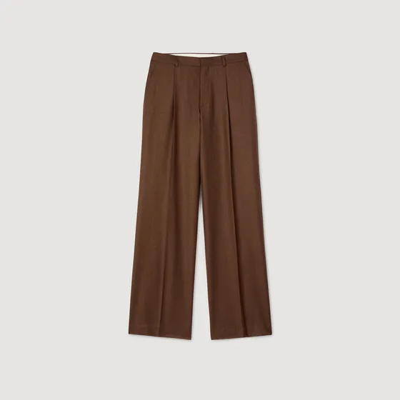 Quần len ống rộng 42 Nâu