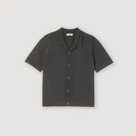 Áo sơ mi dáng ngắn M Xám đậm