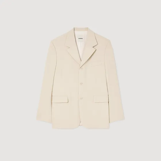 Áo khoác len oversize 48 Kem