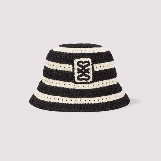 Mũ bucket crochet TU Trắng Ecru / Đen