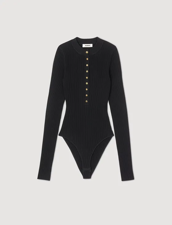 Bodysuit dệt kim 3 Đen