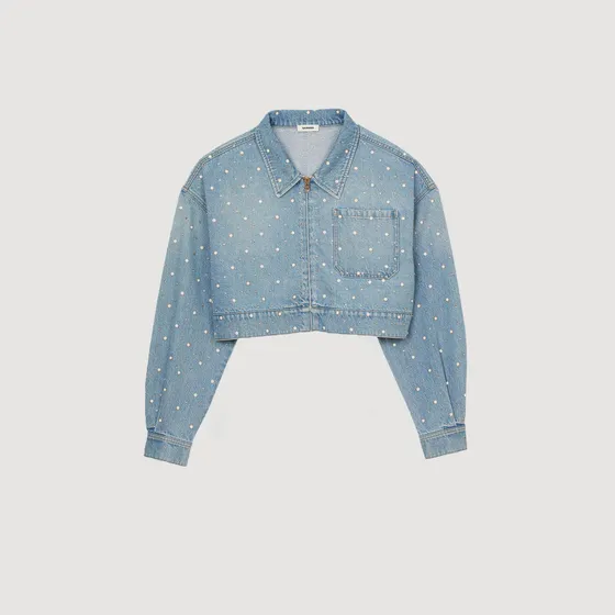 Áo khoác denim đính đá 36 Xanh denim
