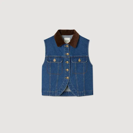 Áo khoác denim không tay 36 Xanh denim
