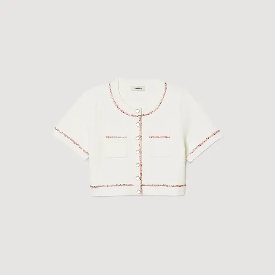 Áo cardigan dáng ngắn 310 Trắng Ecru