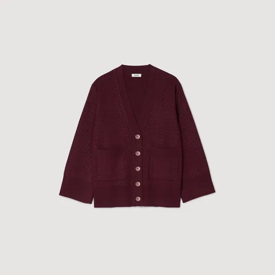 Áo cardigan đính đá 310 Đỏ