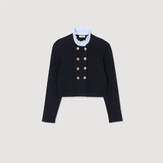 Áo cardigan cổ bèo 2 Xanh đen