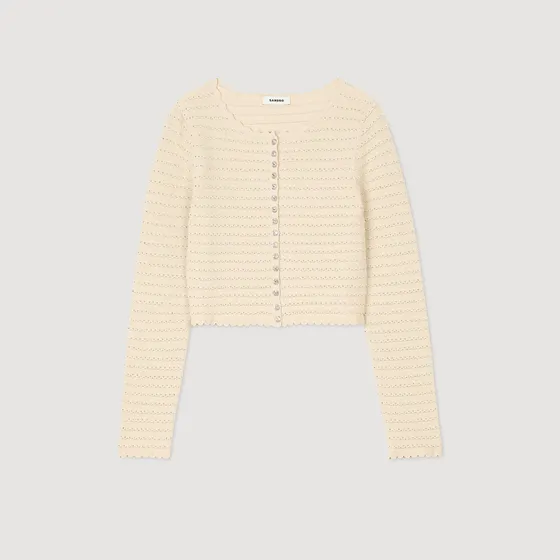 Áo cardigan dáng crop đính đá 1 Be