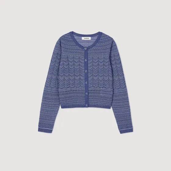 Áo cardigan dệt kim lấp lánh 1 Xanh đen