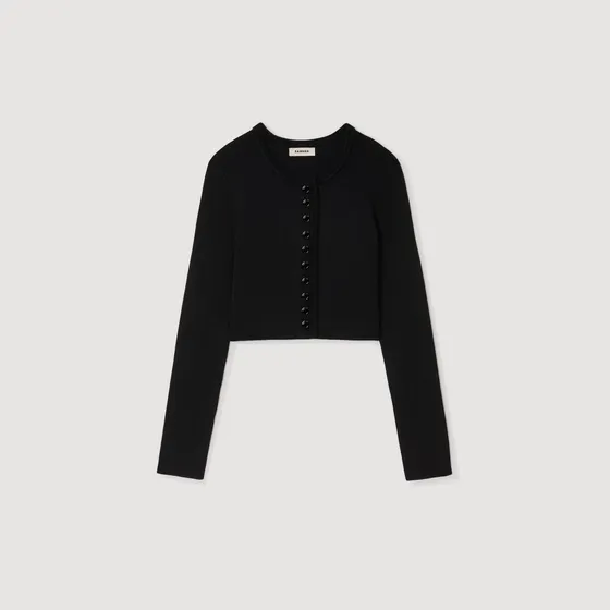 Áo cardigan dáng lửng 2 Đen