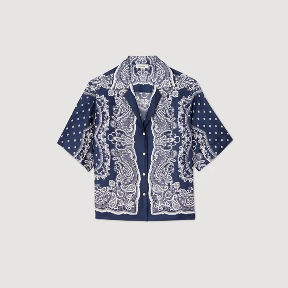 Áo sơ mi in họa tiết 1 Xanh dương