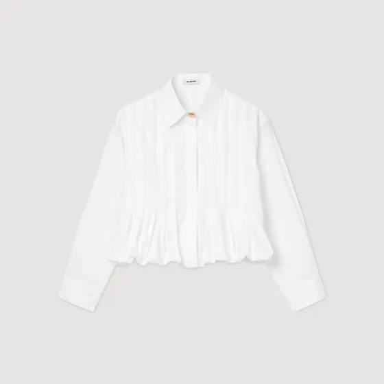 Áo dáng crop xếp ly 1 Trắng