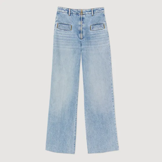 Quần jeans ống rộng 38 Xanh denim