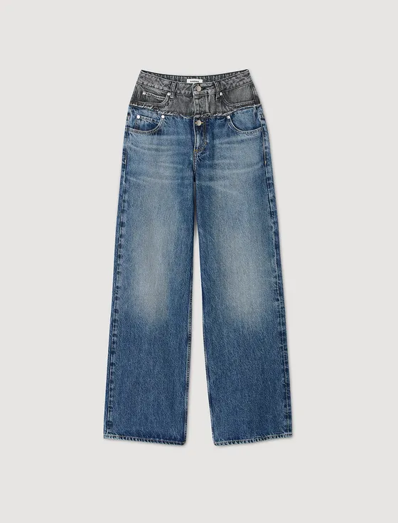 Quần jeans cạp đôi 38 Xanh denim
