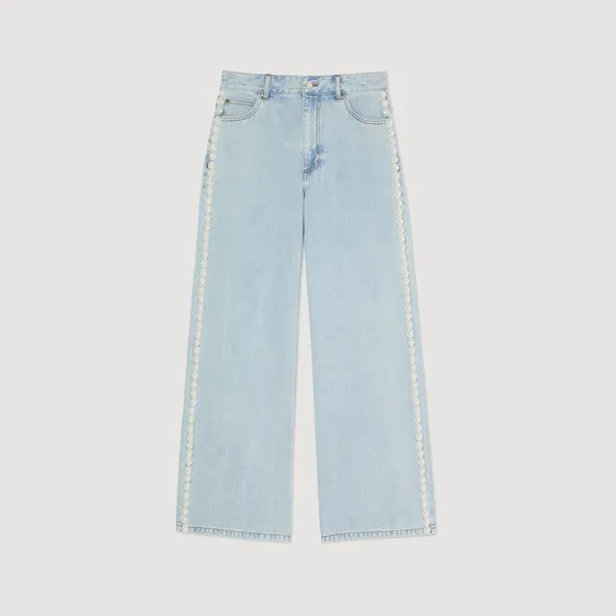 Quần jean đính cườm 38 Xanh jean