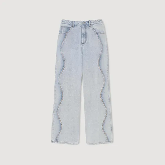 Quần jeans đính đá 36 Xanh jean