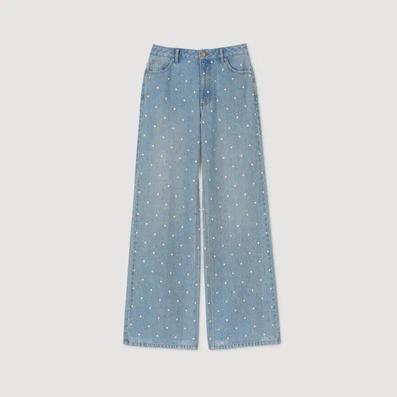 Quần jeans đính đá 36 Xanh denim