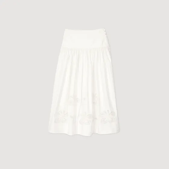 Chân váy poplin dài 38 Trắng Ecru