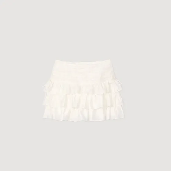 Chân váy ngắn xếp tầng 36 Trắng