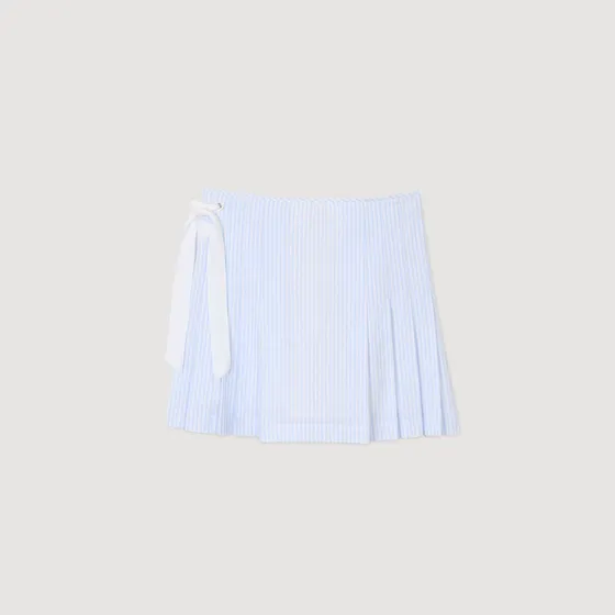 Chân váy ngắn kẻ sọc 36 Xanh da trời / Trắng
