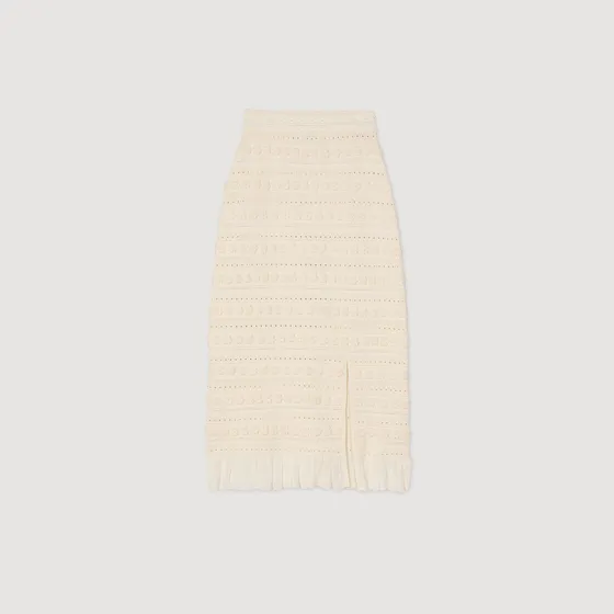 Chân váy dài crochet 34 Trắng Ecru