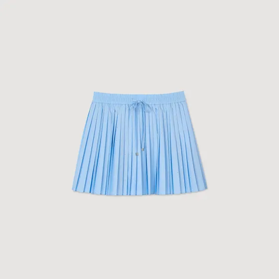 Chân váy ngắn xếp li đính đá 36 Xanh da trời