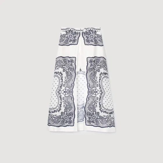 Quần váy họa tiết bandana 38 Trắng/ Xanh da trời