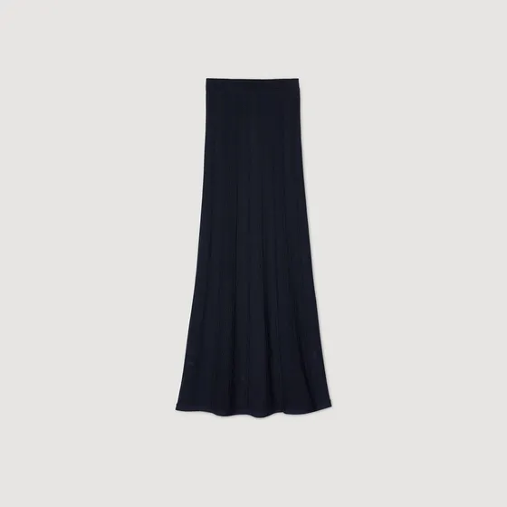 Chân váy dài dệt kim 34 Xanh navy