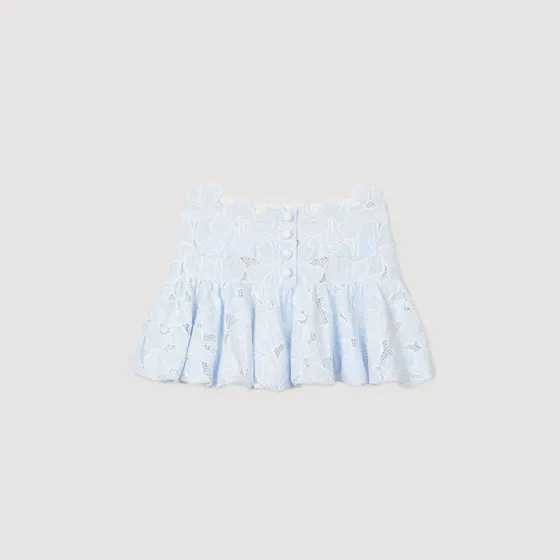 Chân váy ngắn phối ren 34 Xanh da trời