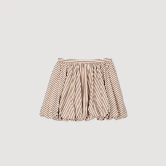 Chân váy phồng kẻ sọc 36 Camel