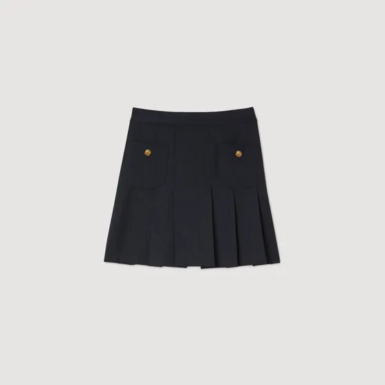 Chân váy ngắn caro xếp li 36 Xanh Navy