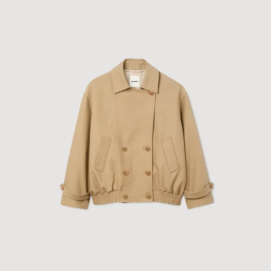 Áo khoác trench coat oversize dáng ngắn 36 Be