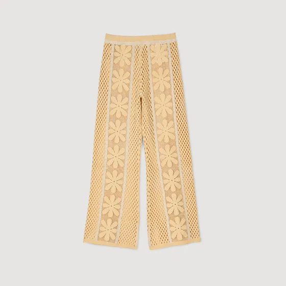 Quần ống suông crochet 36 Vàng