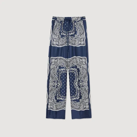 Quần dài họa tiết bandana 36 Xanh dương