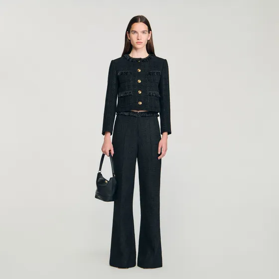 Quần tây tweed 34 Đen