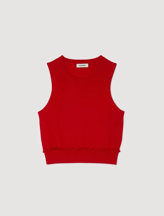 Áo len dáng crop 310 Đỏ